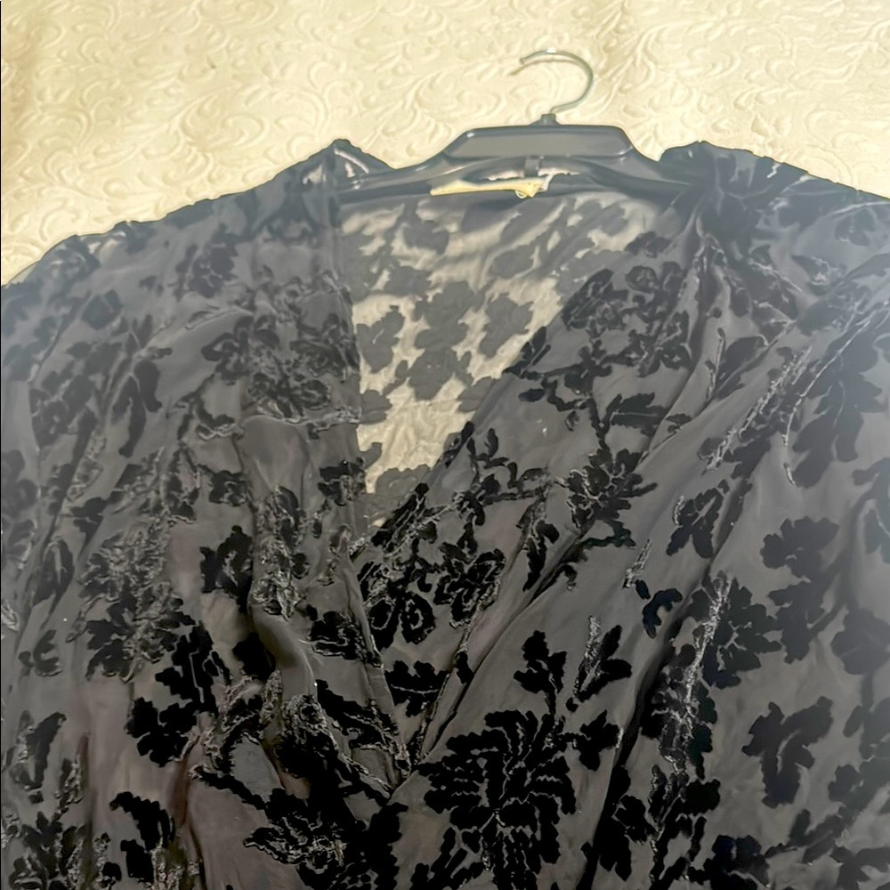 Elegant Black Floral Lace Blouse